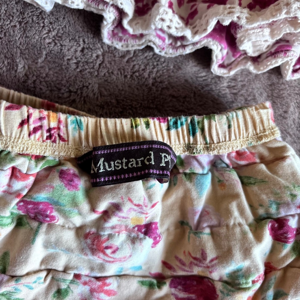 Mustard Pie Baby Girl Floral Tunic and Ruffle Bumbies Set Pink Cream 12M - Picture 5 of 5